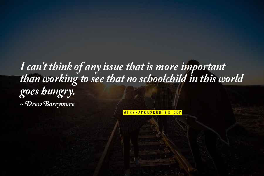 See No More Quotes By Drew Barrymore: I can't think of any issue that is See No More Quotes By Drew Barrymore: I can't think of any issue that is