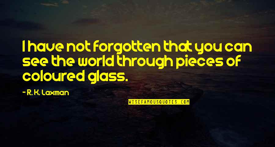 See Through My Glasses Quotes By R. K. Laxman: I have not forgotten that you can see