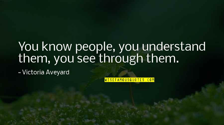 See Through You Quotes By Victoria Aveyard: You know people, you understand them, you see