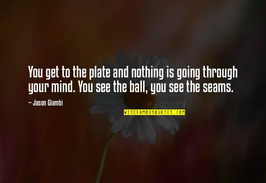 See You Through Quotes By Jason Giambi: You get to the plate and nothing is