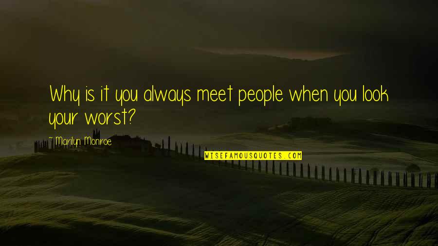 Seebauer Pflanzen Quotes By Marilyn Monroe: Why is it you always meet people when Seebauer Pflanzen Quotes By Marilyn Monroe: Why is it you always meet people when