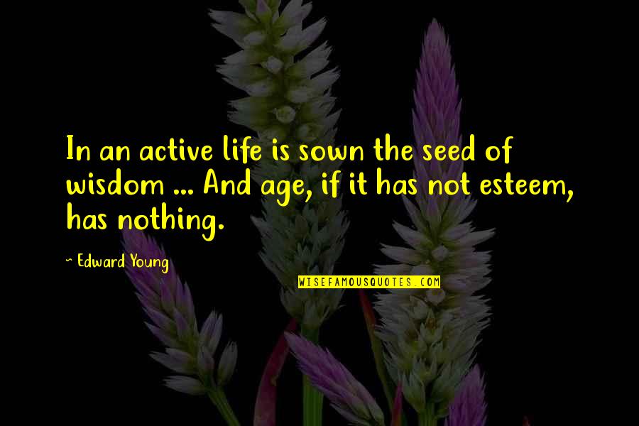 Seed Life Quotes By Edward Young: In an active life is sown the seed