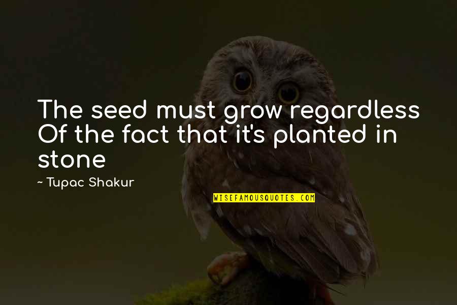 Seed Planted Quotes By Tupac Shakur: The seed must grow regardless Of the fact