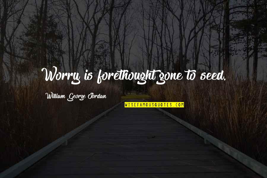 Seed Quotes By William George Jordan: Worry is forethought gone to seed.