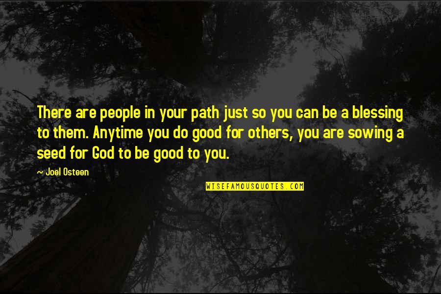 Seed Sowing Quotes By Joel Osteen: There are people in your path just so