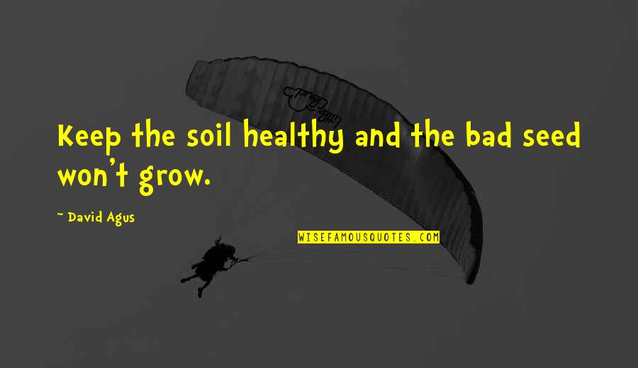 Seed The Quotes By David Agus: Keep the soil healthy and the bad seed