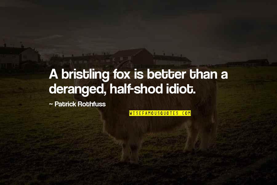 Seedman Marijuana Quotes By Patrick Rothfuss: A bristling fox is better than a deranged, Seedman Marijuana Quotes By Patrick Rothfuss: A bristling fox is better than a deranged,