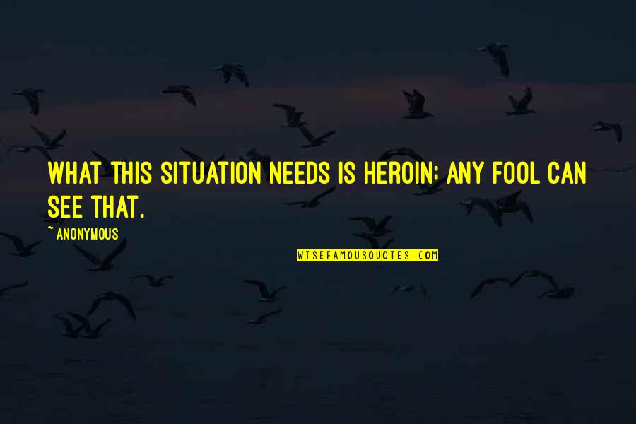 Seeds And Children Quotes By Anonymous: What this situation needs is heroin; any fool
