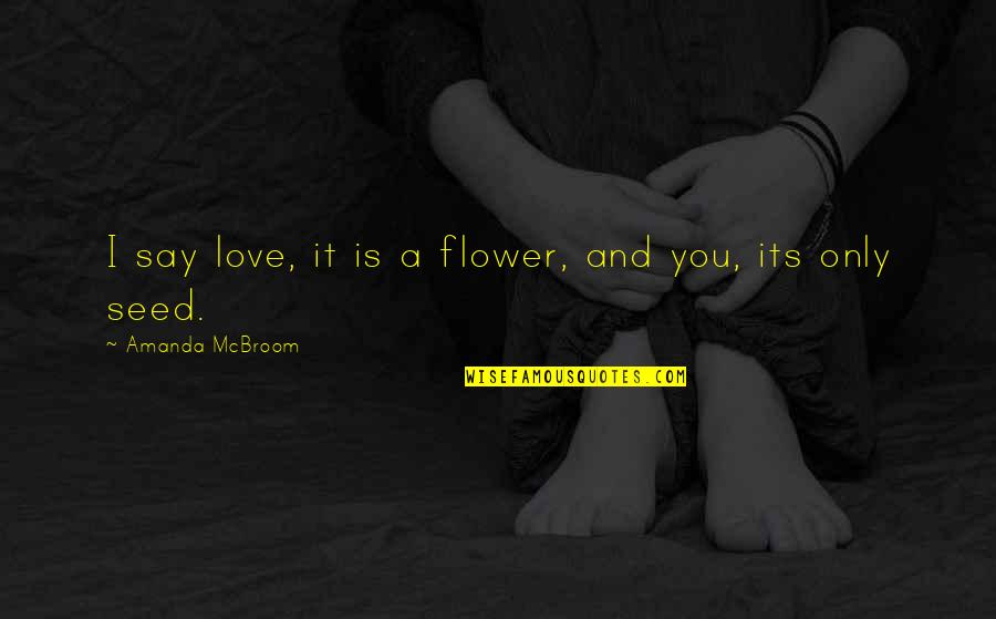 Seeds And Love Quotes By Amanda McBroom: I say love, it is a flower, and