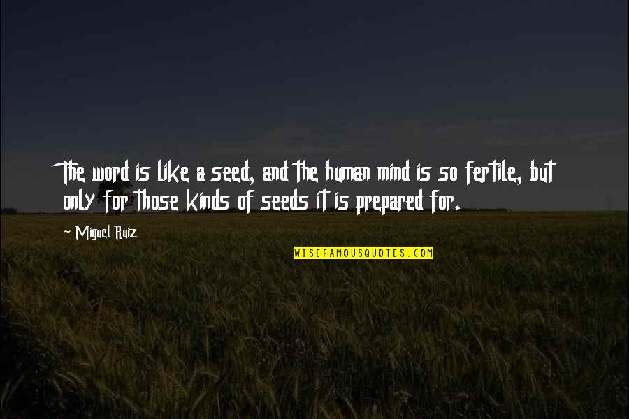 Seeds Of Thought Quotes By Miguel Ruiz: The word is like a seed, and the
