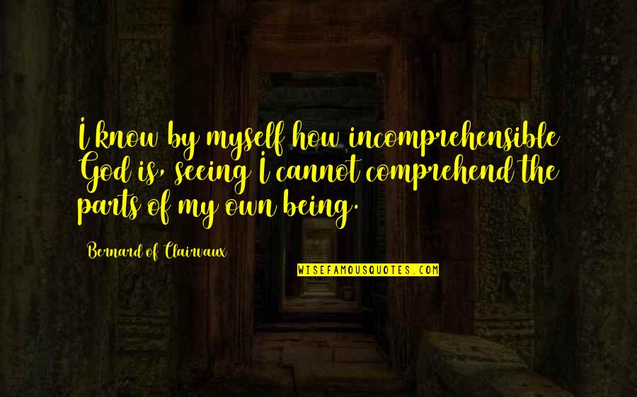 Seeing God Quotes By Bernard Of Clairvaux: I know by myself how incomprehensible God is,