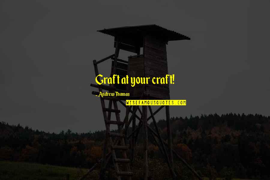 Seeing Lifes Bigger Picture Quotes By Andrew Thomas: Graft at your craft!