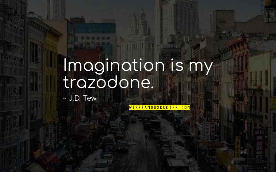 Seeing Loved Ones In Heaven Quotes By J.D. Tew: Imagination is my trazodone. Seeing Loved Ones In Heaven Quotes By J.D. Tew: Imagination is my trazodone.