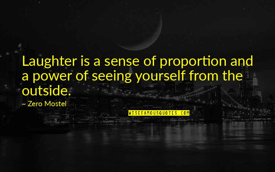 Seeing Outside Quotes By Zero Mostel: Laughter is a sense of proportion and a