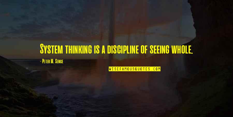 Seeing Quotes By Peter M. Senge: System thinking is a discipline of seeing whole.