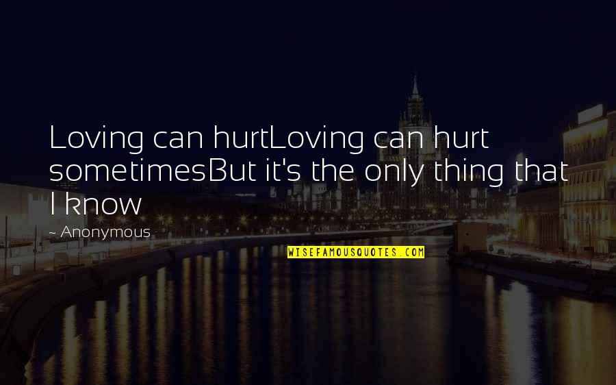 Seeing Right Through You Quotes By Anonymous: Loving can hurtLoving can hurt sometimesBut it's the