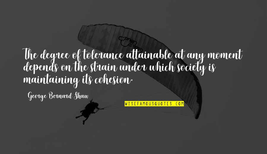 Seeing Someone In Heaven Quotes By George Bernard Shaw: The degree of tolerance attainable at any moment Seeing Someone In Heaven Quotes By George Bernard Shaw: The degree of tolerance attainable at any moment