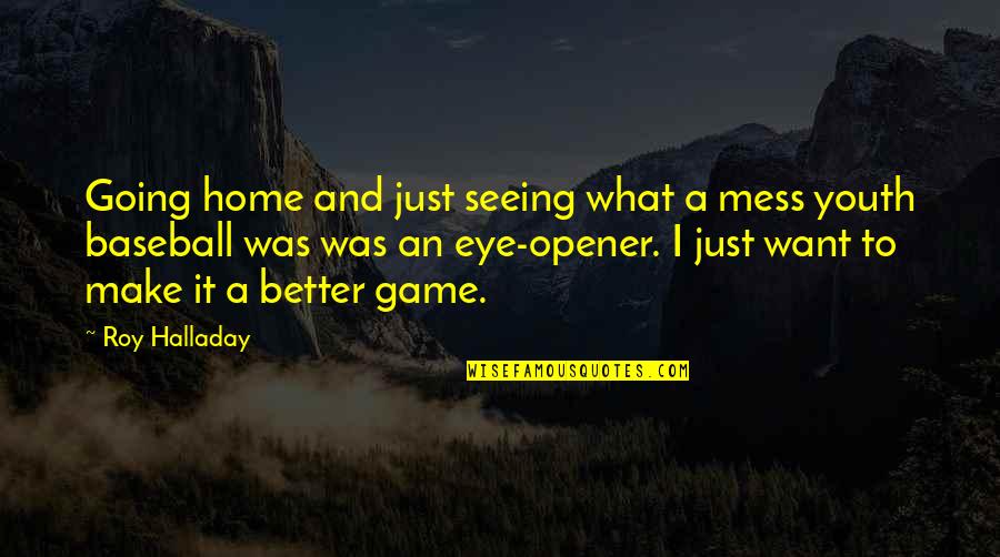 Seeing What You Want Quotes By Roy Halladay: Going home and just seeing what a mess