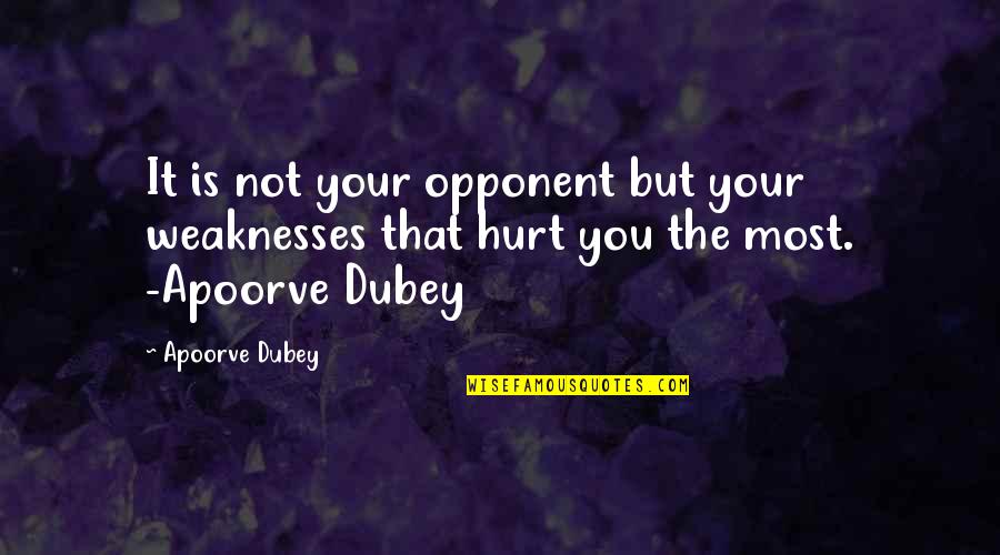 Seeing Your Best Friend Again Quotes By Apoorve Dubey: It is not your opponent but your weaknesses