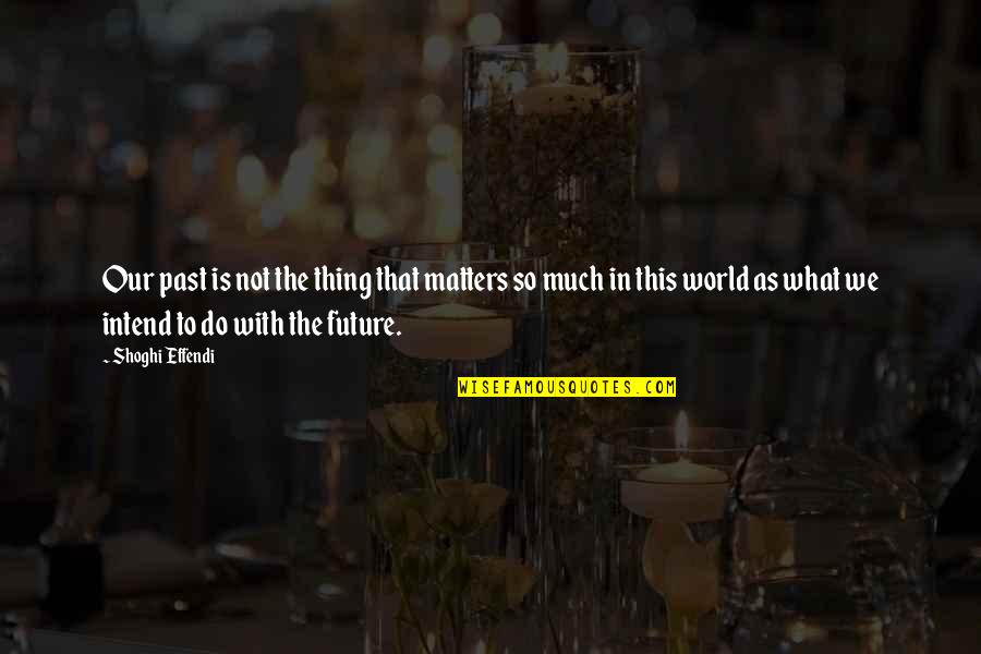 Seeing Yourself Through Someone Else's Eyes Quotes By Shoghi Effendi: Our past is not the thing that matters Seeing Yourself Through Someone Else's Eyes Quotes By Shoghi Effendi: Our past is not the thing that matters