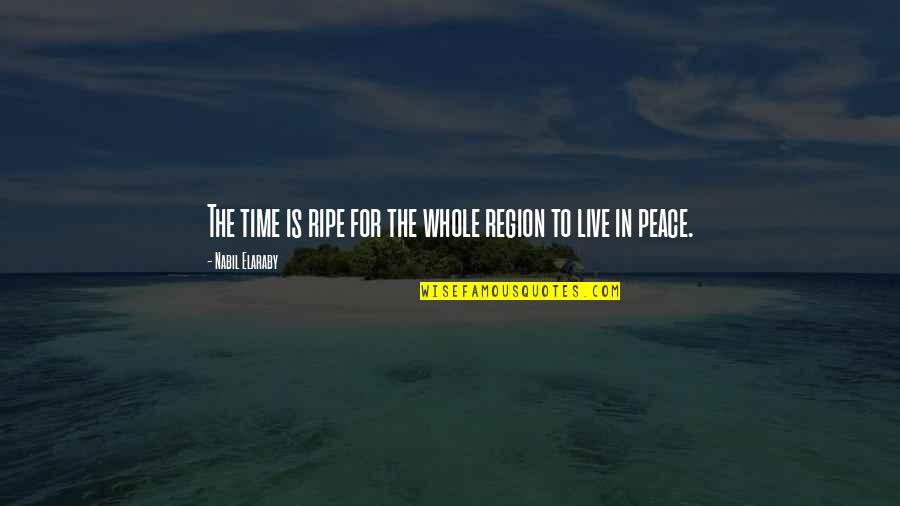 Seeith Quotes By Nabil Elaraby: The time is ripe for the whole region