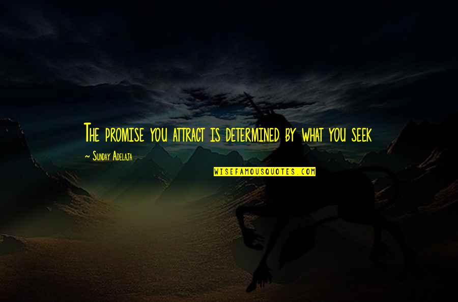 Seek The Quotes By Sunday Adelaja: The promise you attract is determined by what