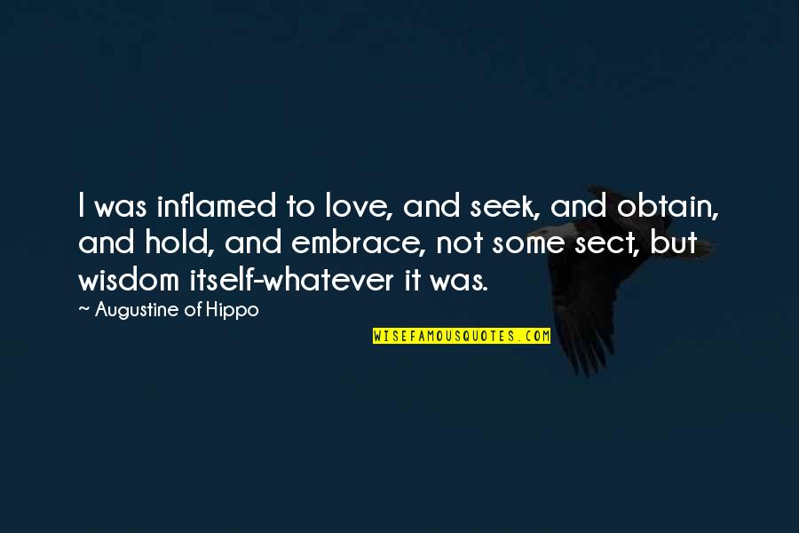 Seek Wisdom Quotes By Augustine Of Hippo: I was inflamed to love, and seek, and