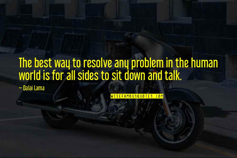 Seeking For Heaven Quotes By Dalai Lama: The best way to resolve any problem in Seeking For Heaven Quotes By Dalai Lama: The best way to resolve any problem in
