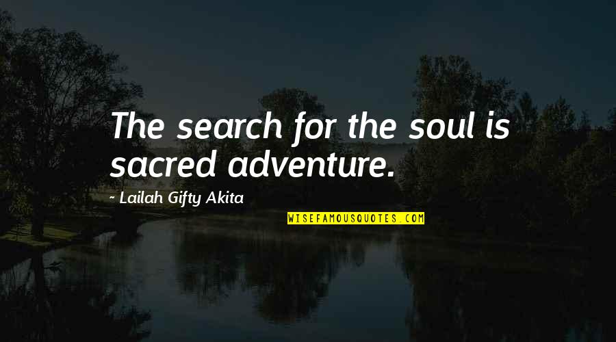 Seeking Truth Quotes By Lailah Gifty Akita: The search for the soul is sacred adventure.