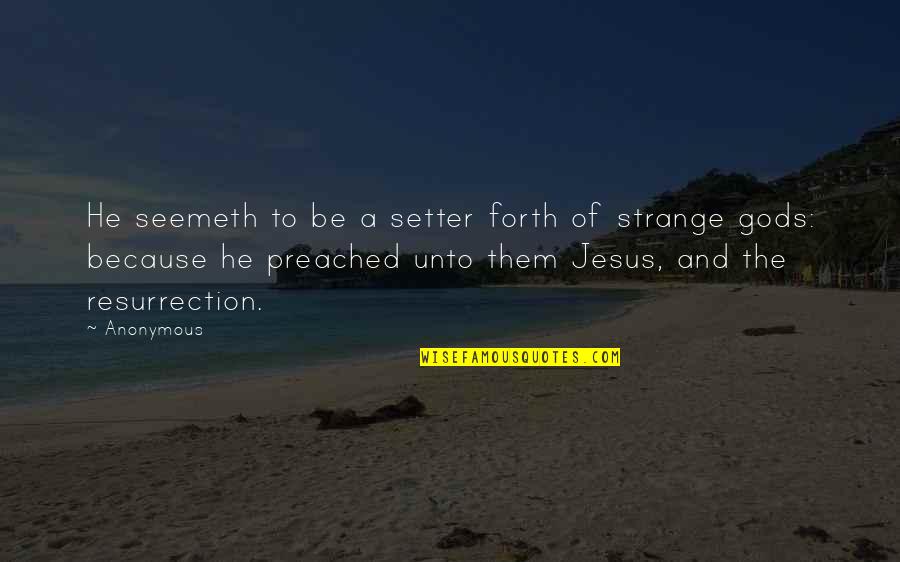 Seemeth Quotes By Anonymous: He seemeth to be a setter forth of