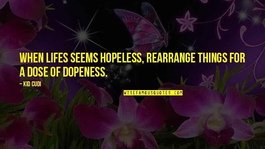 Seems Hopeless Quotes By Kid Cudi: When lifes seems hopeless, rearrange things for a
