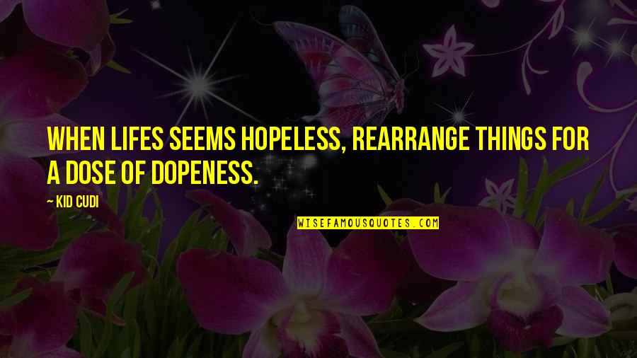 Seems Hopeless Quotes By Kid Cudi: When lifes seems hopeless, rearrange things for a