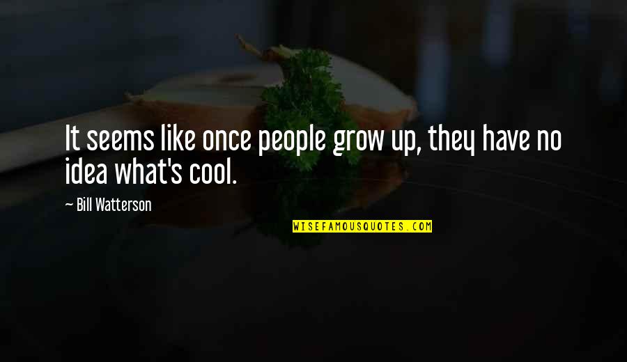 Seems Like Quotes By Bill Watterson: It seems like once people grow up, they