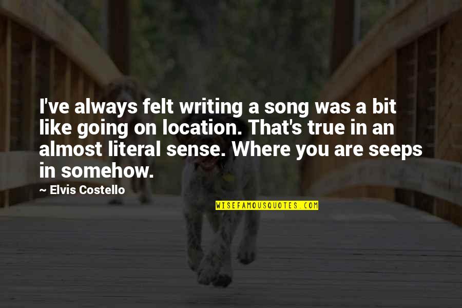 Seeps Quotes By Elvis Costello: I've always felt writing a song was a
