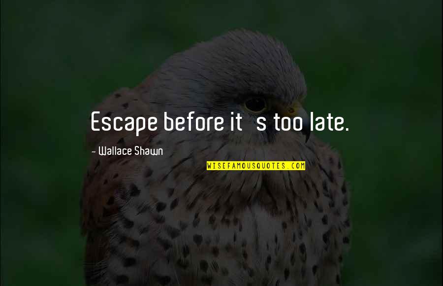 Seestiefel Quotes By Wallace Shawn: Escape before it's too late.
