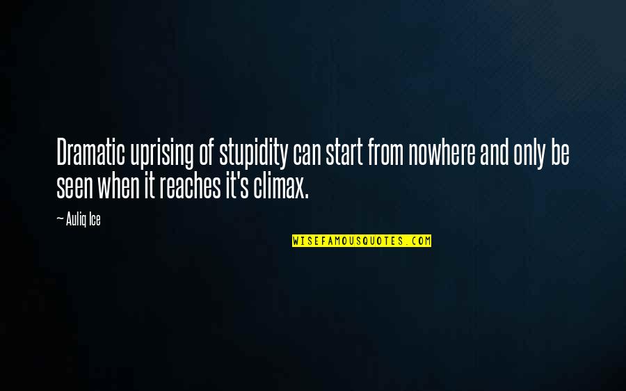 Seffer Renner Quotes By Auliq Ice: Dramatic uprising of stupidity can start from nowhere Seffer Renner Quotes By Auliq Ice: Dramatic uprising of stupidity can start from nowhere