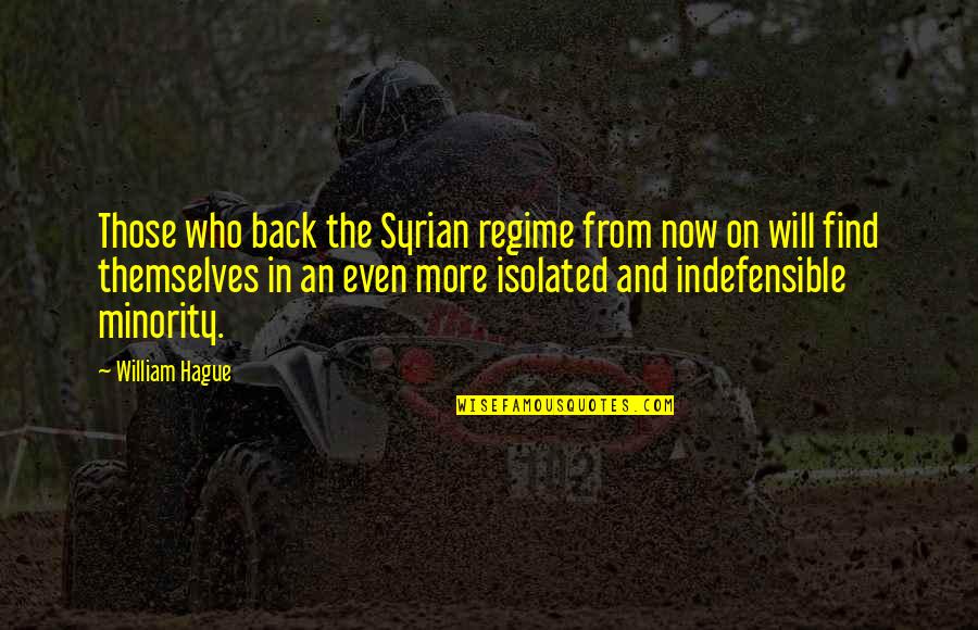 Segretario Quotes By William Hague: Those who back the Syrian regime from now