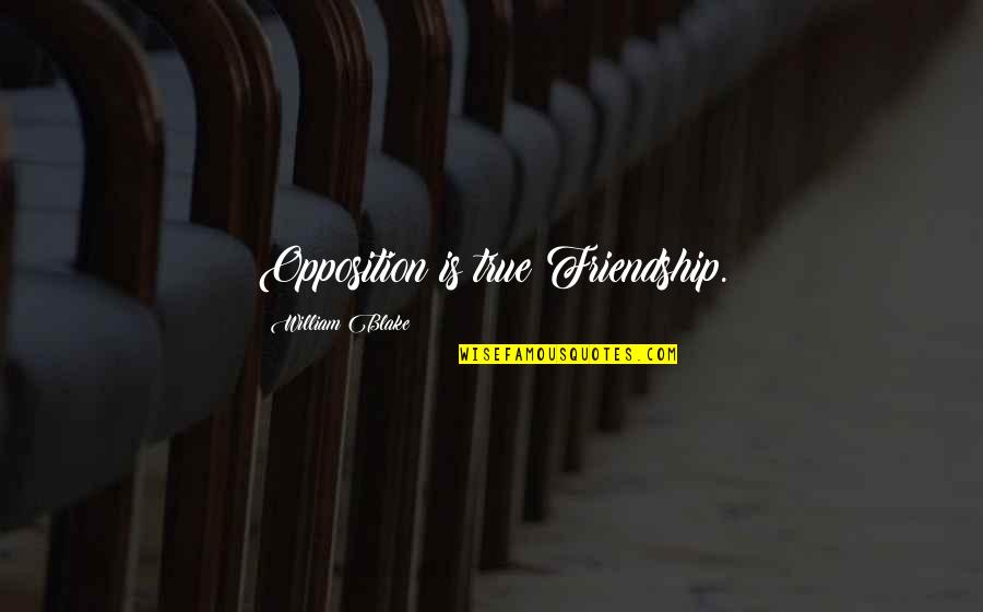Sehgal Caste Quotes By William Blake: Opposition is true Friendship.
