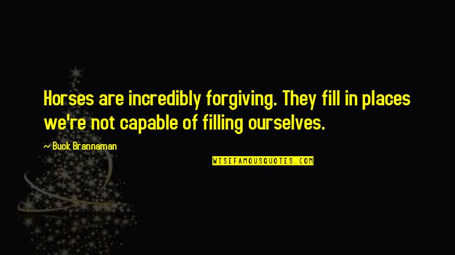 Sei Quotes By Buck Brannaman: Horses are incredibly forgiving. They fill in places Sei Quotes By Buck Brannaman: Horses are incredibly forgiving. They fill in places
