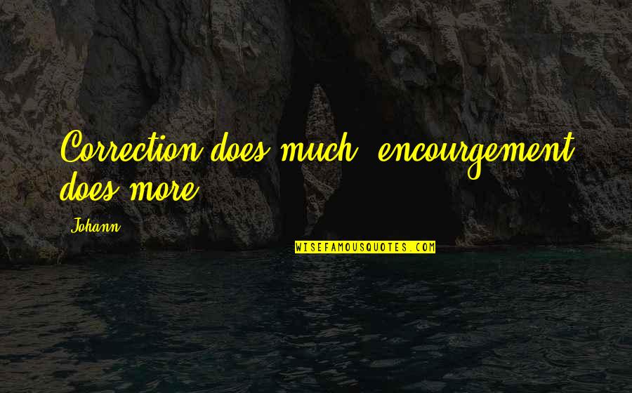 Seibt Video Quotes By Johann: Correction does much, encourgement does more