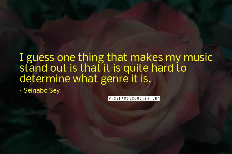 Seinabo Sey quotes: I guess one thing that makes my music stand out is that it is quite hard to determine what genre it is.