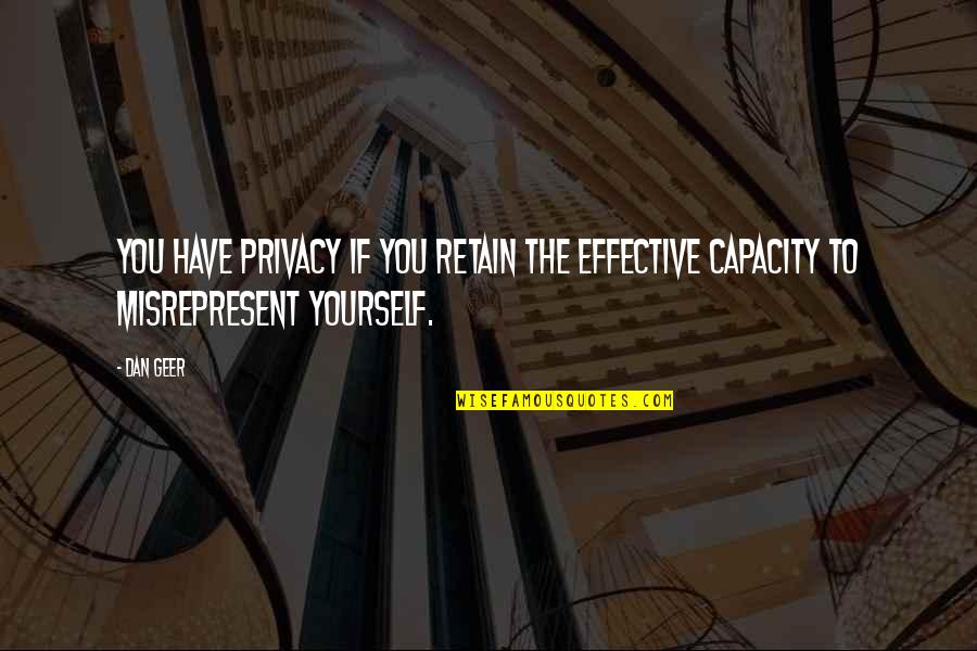 Seinfeld Babu Quotes By Dan Geer: You have privacy if you retain the effective