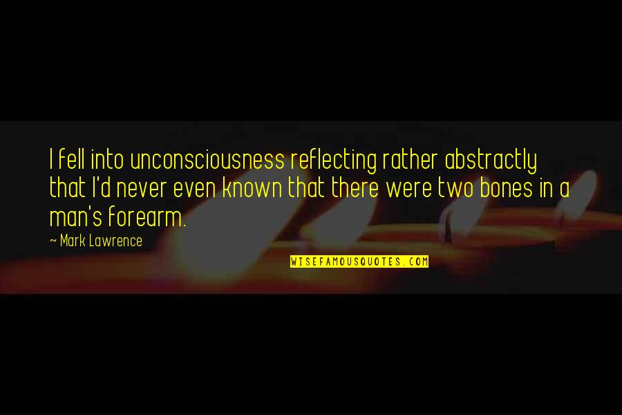 Seiscentos Reais Quotes By Mark Lawrence: I fell into unconsciousness reflecting rather abstractly that