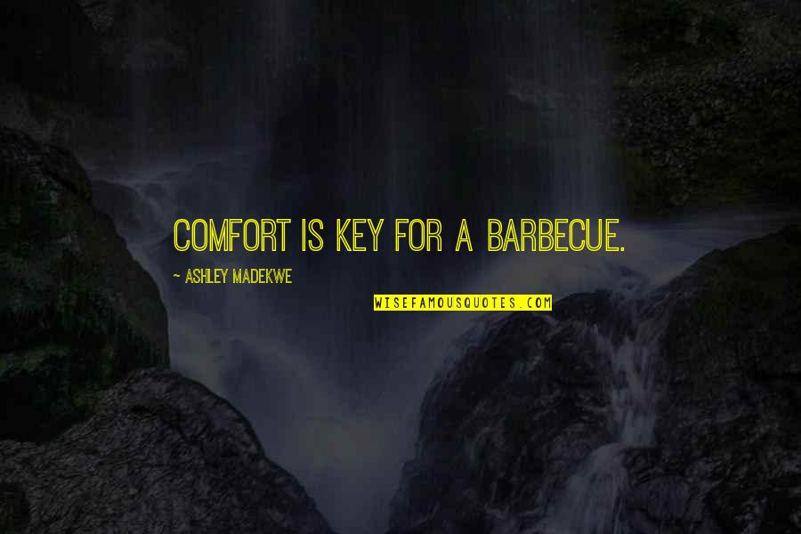 Seistron Quotes By Ashley Madekwe: Comfort is key for a barbecue.