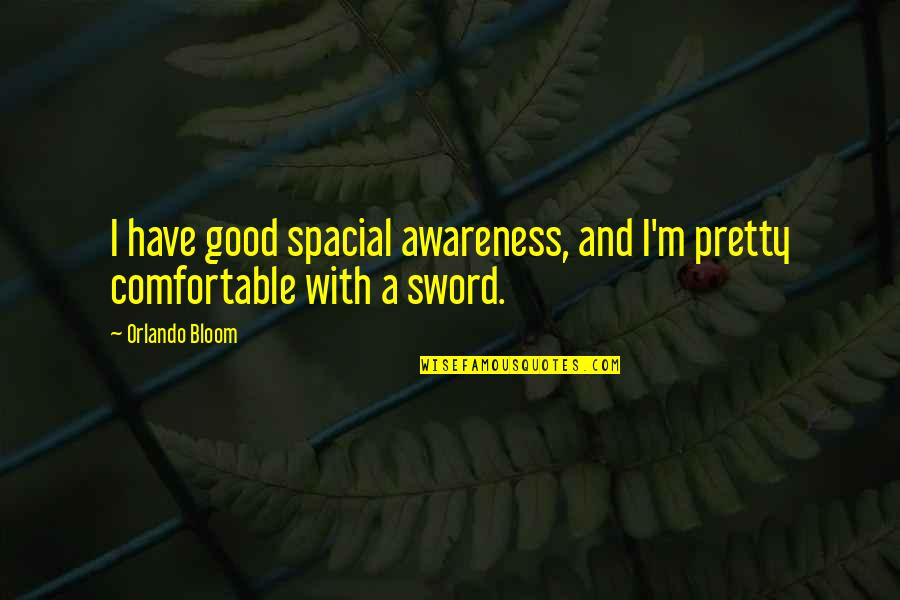 Seitzinger Sioux Quotes By Orlando Bloom: I have good spacial awareness, and I'm pretty