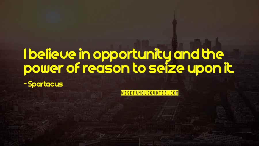 Seize An Opportunity Quotes By Spartacus: I believe in opportunity and the power of