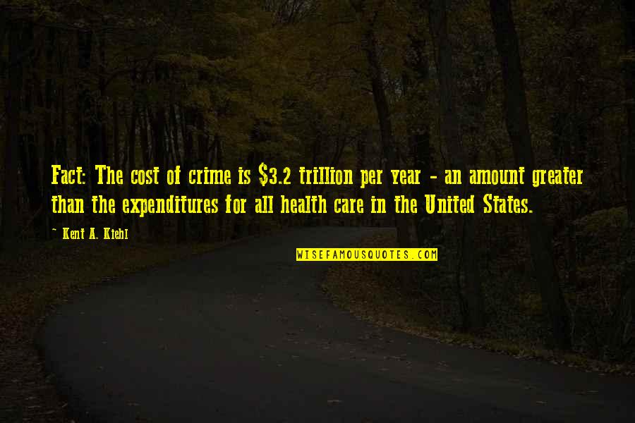 Seize The Night Quotes By Kent A. Kiehl: Fact: The cost of crime is $3.2 trillion Seize The Night Quotes By Kent A. Kiehl: Fact: The cost of crime is $3.2 trillion