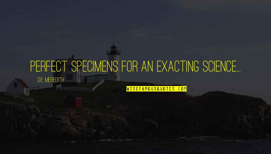 Sejahtera In English Quotes By D.E. Meredith: Perfect specimens for an exacting science... Sejahtera In English Quotes By D.E. Meredith: Perfect specimens for an exacting science...