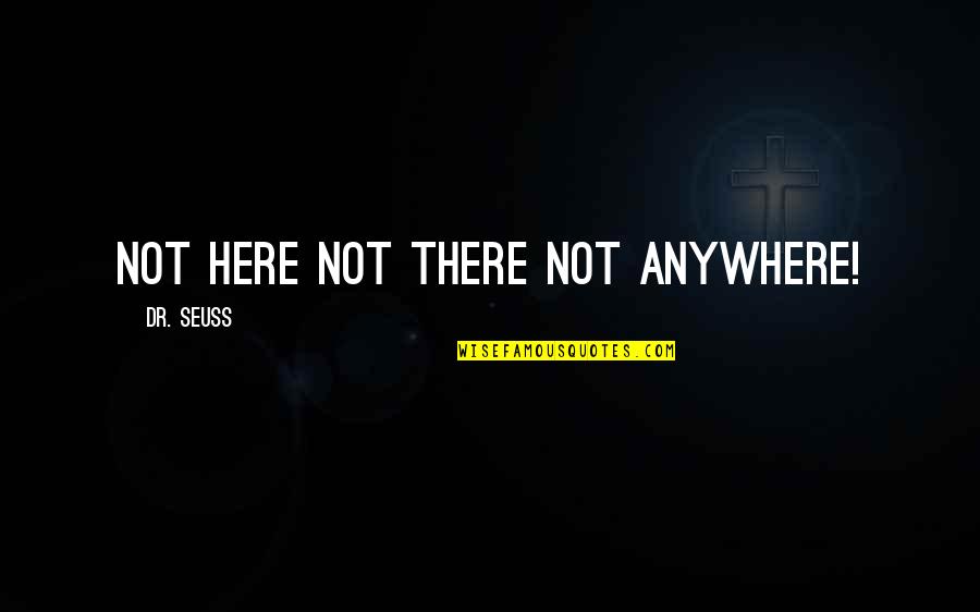 Sekundenschlaf Quotes By Dr. Seuss: Not here not there not anywhere!