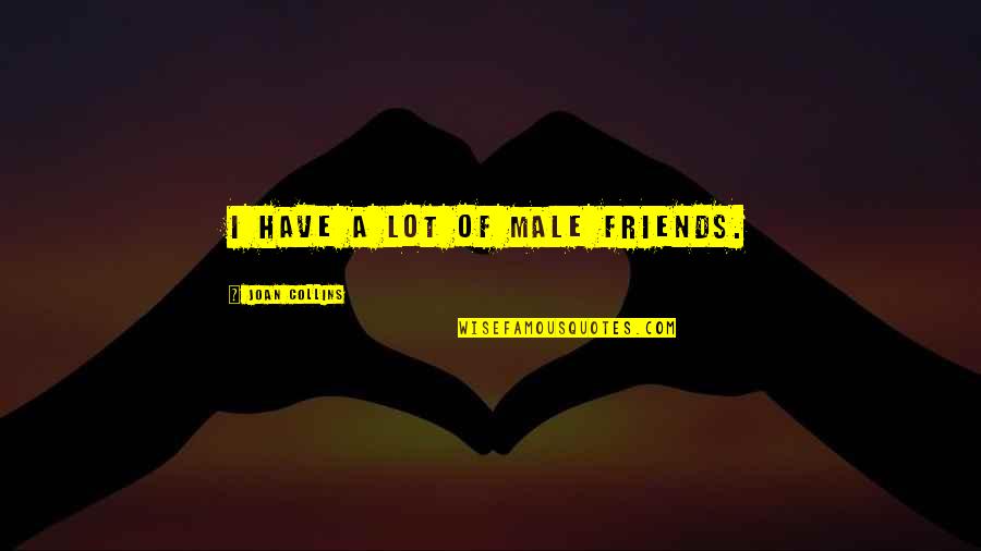 Selbie Arm Quotes By Joan Collins: I have a lot of male friends. Selbie Arm Quotes By Joan Collins: I have a lot of male friends.